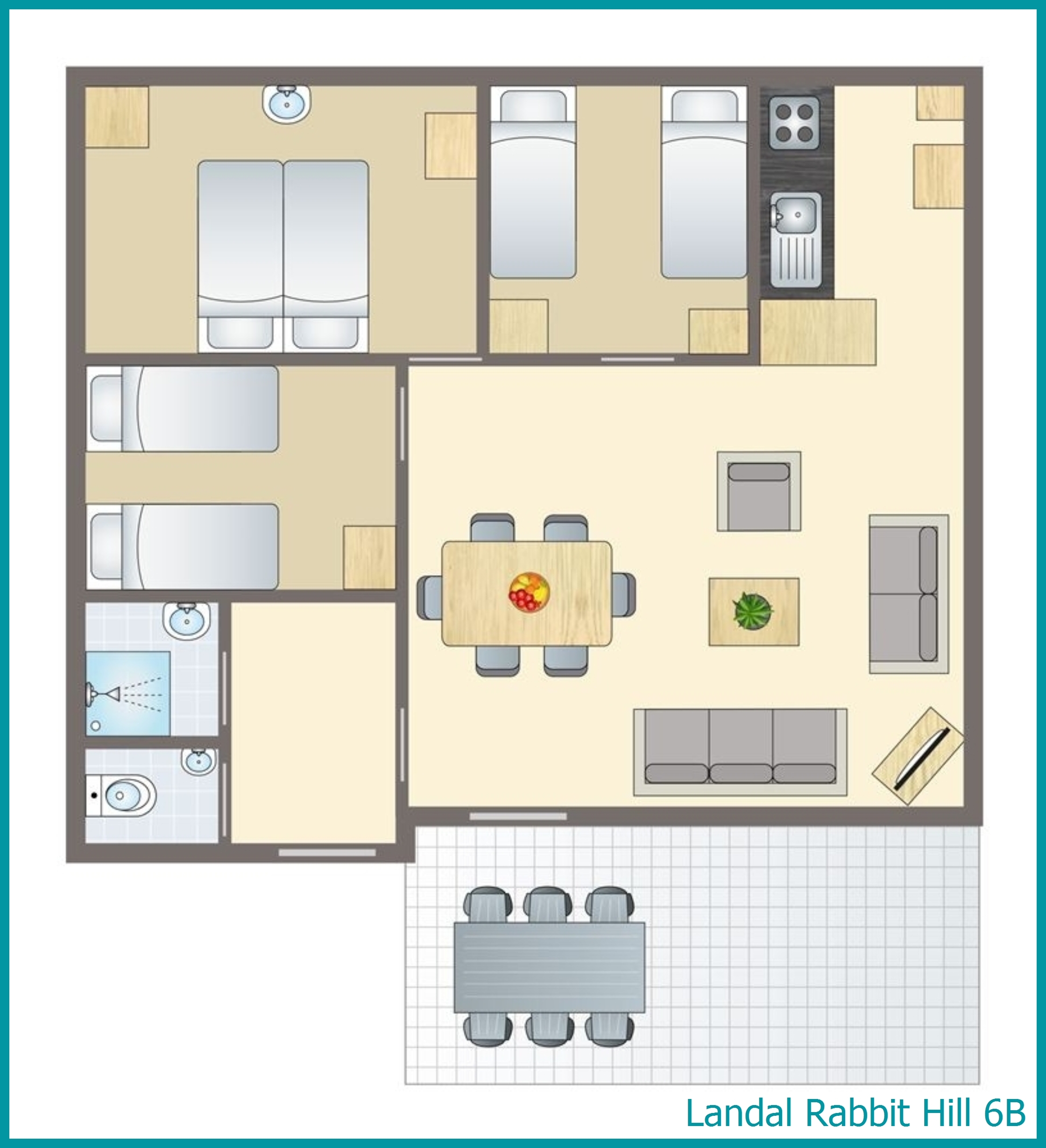 6-Personen-Ferienhaus 6B in Rabbit Hill