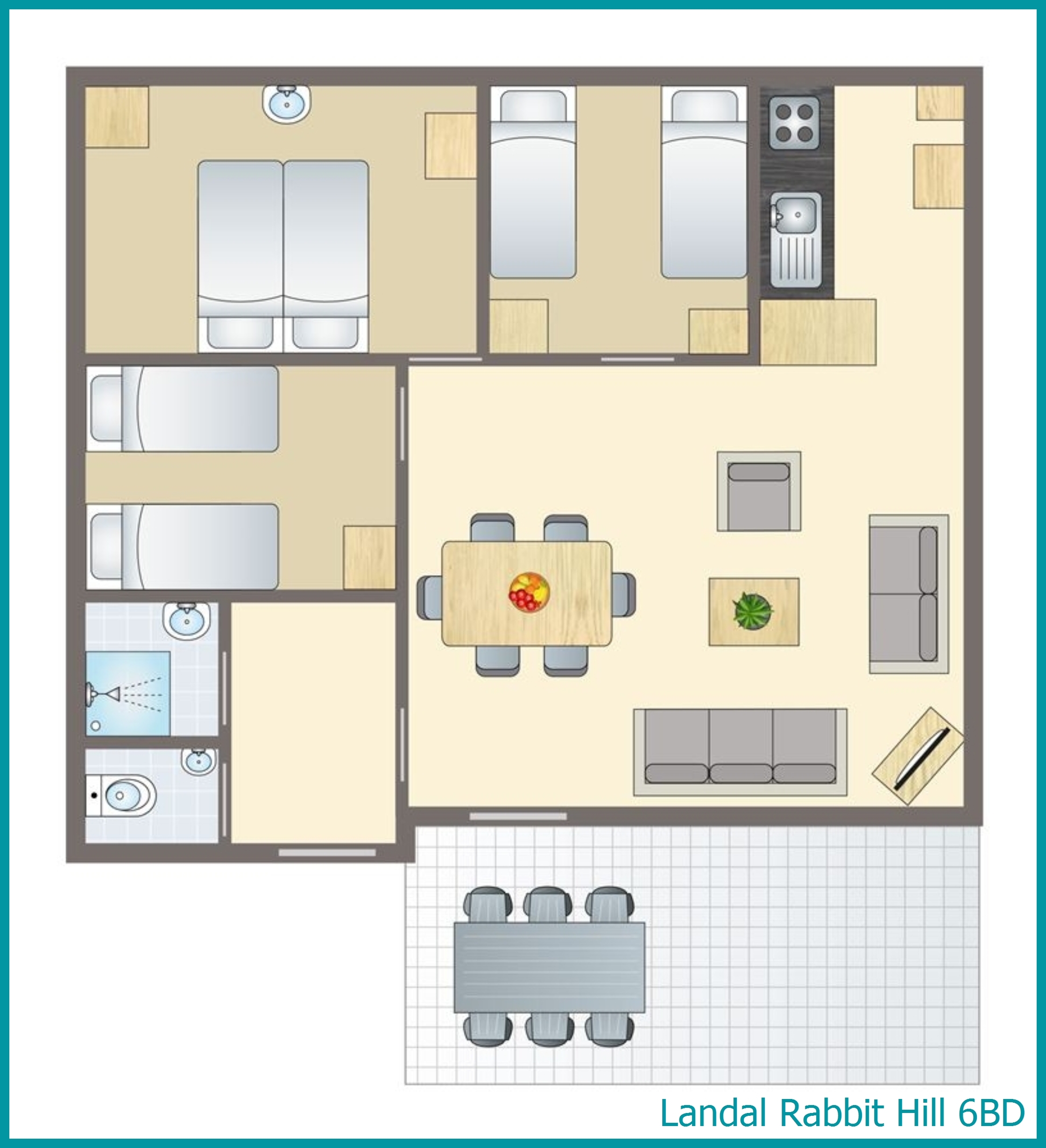 6-Personen-Hunde-Ferienhaus 6BD in Rabbit Hill