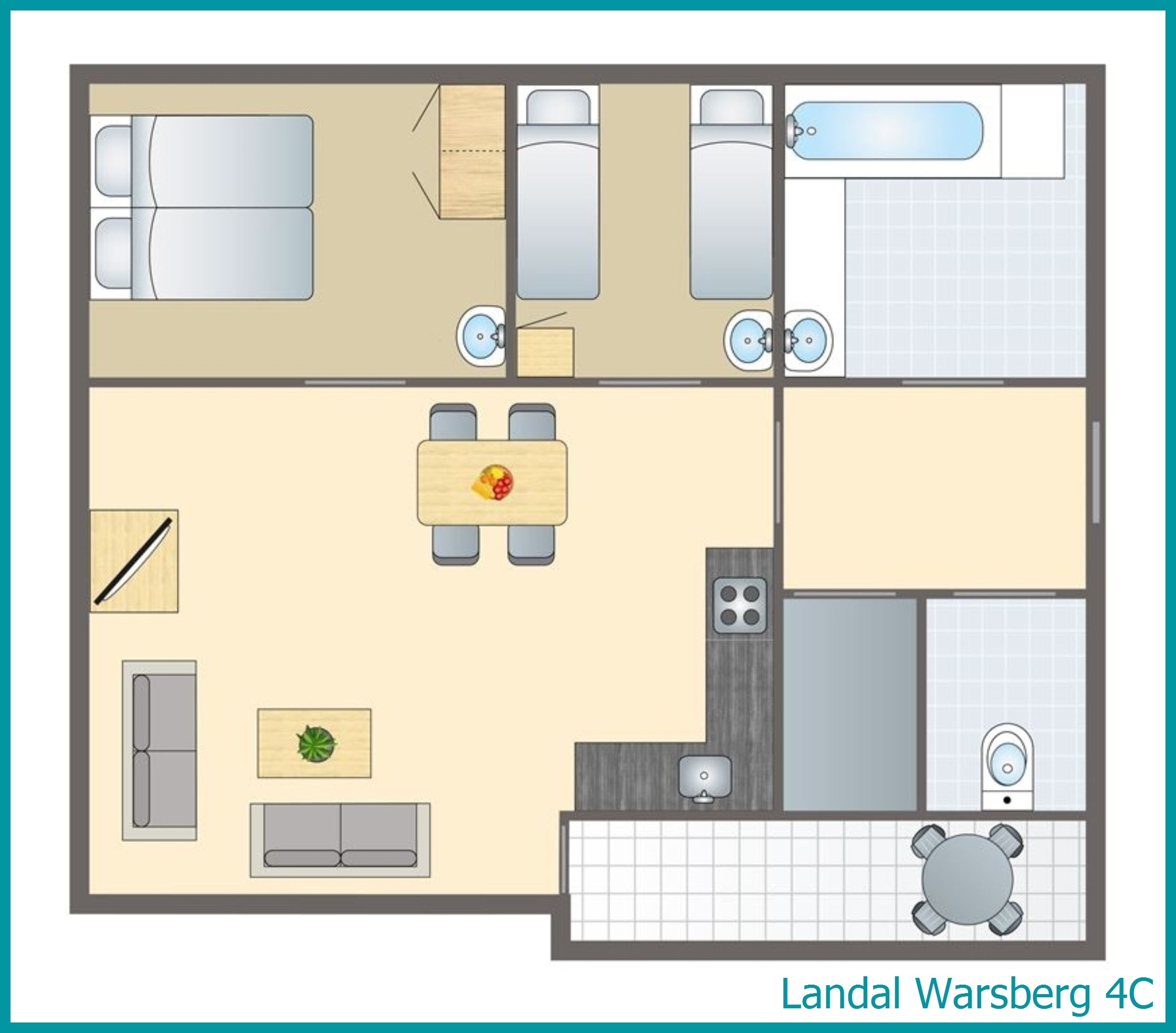 bungalow 4 personnes 4C à Warsberg