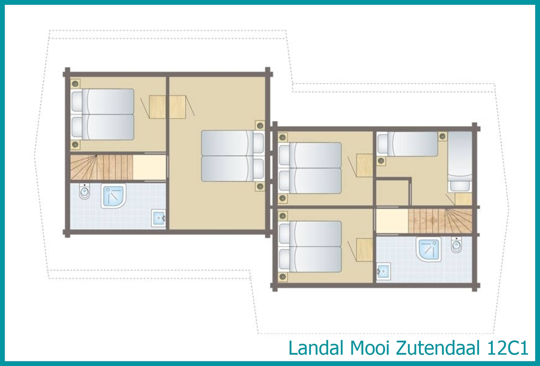 bungalow 12 personnes 12C1 à Mooi Zutendaal
