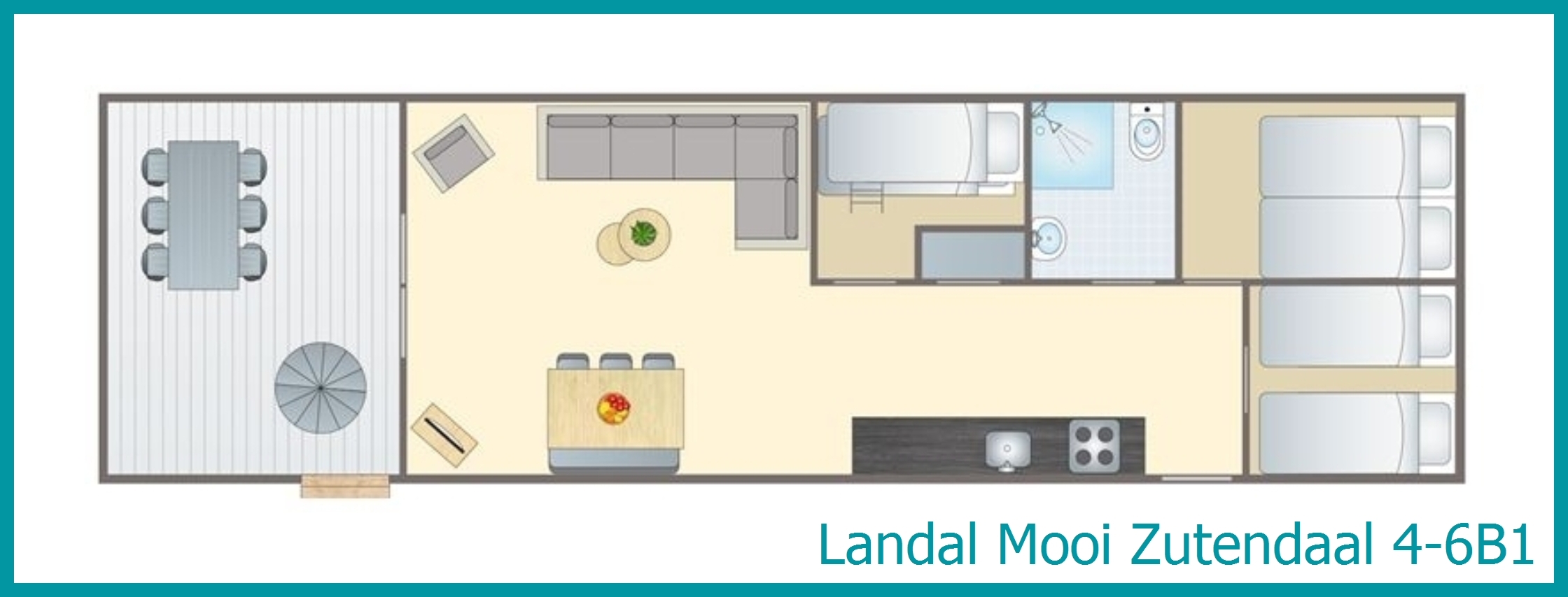chalet 4-6 personnes 4-6B1 à Mooi Zutendaal