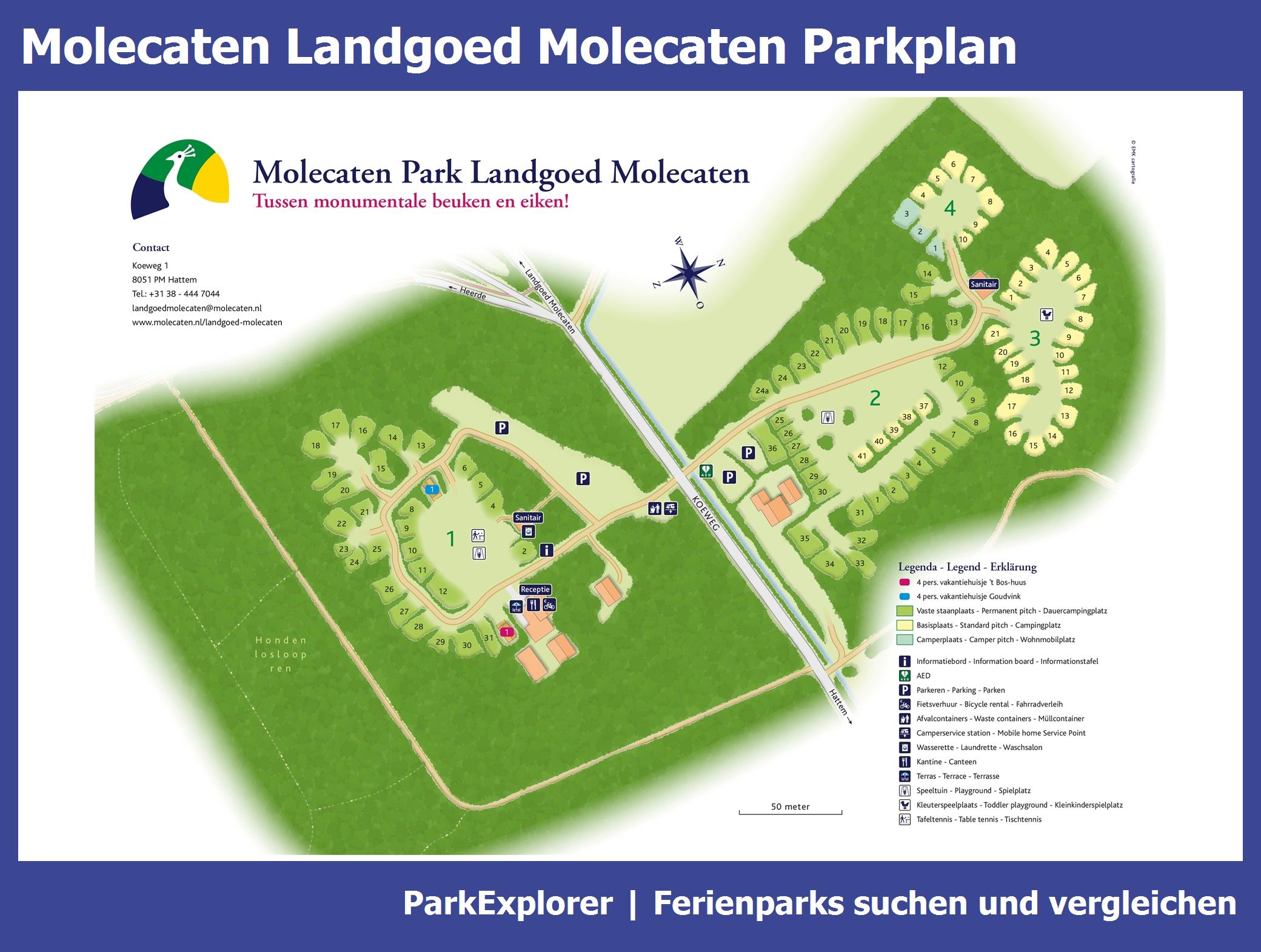 Karte und Lageplan Molecaten Landgoed Molecaten