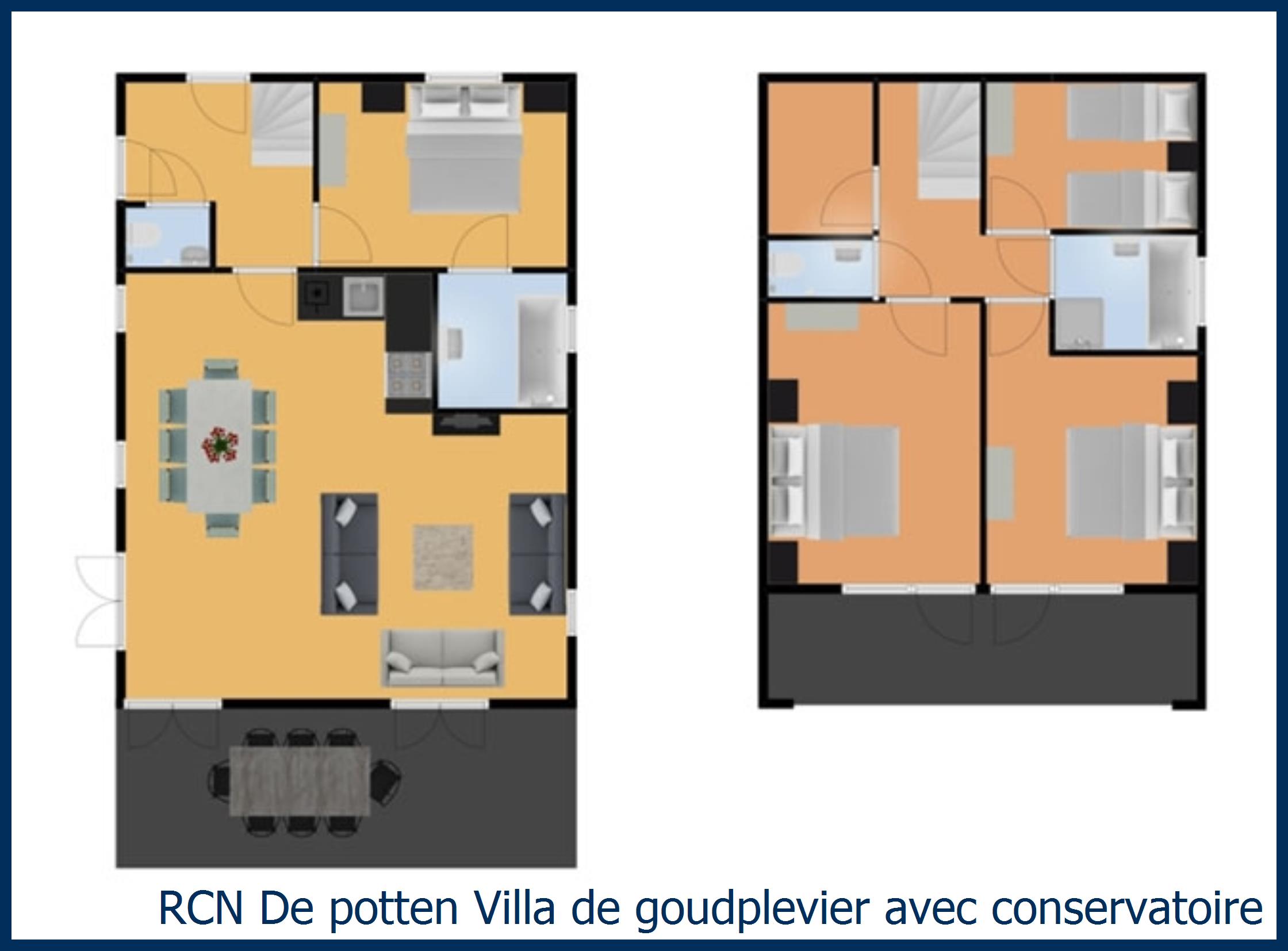 Cottage Villa de goudplevier avec conservatoire à De Potten