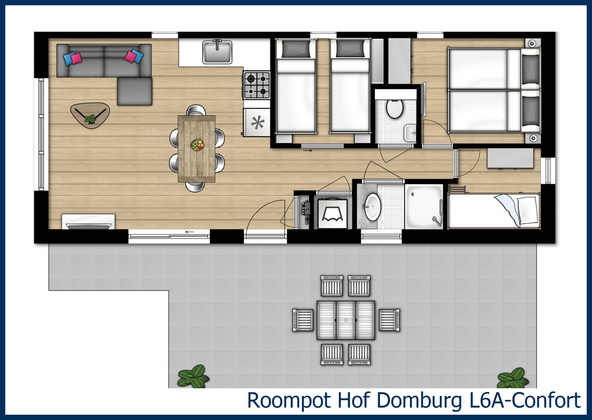 Pavillon L6A-Confort à Hof Domburg