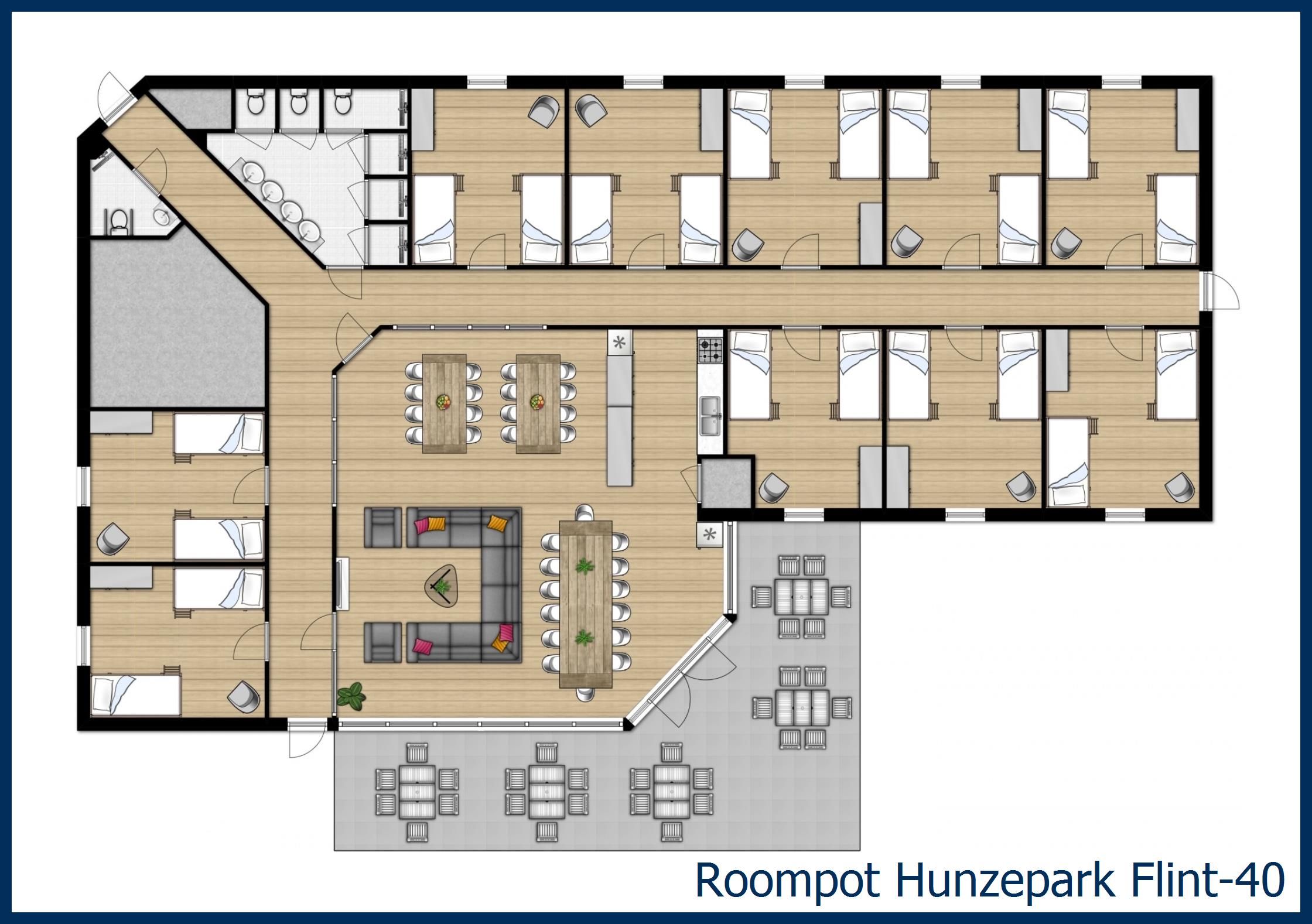 Gruppenunterkunft Flint-40 in Hunzepark